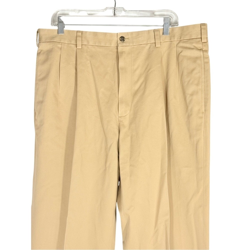 Brooks Brothers Elliot Tan Pleated Cuffed Advantage Chino Pants 38 x 30 - Picture 2 of 10